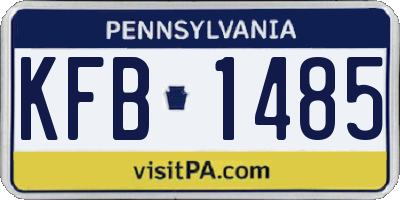 PA license plate KFB1485