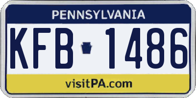 PA license plate KFB1486