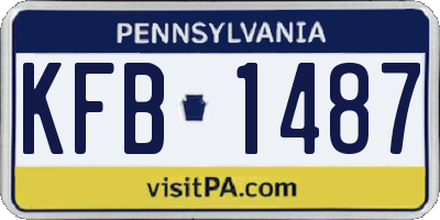 PA license plate KFB1487