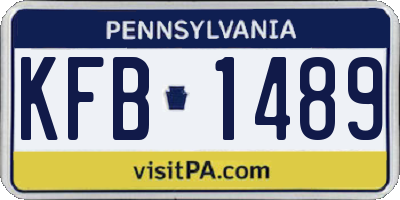 PA license plate KFB1489