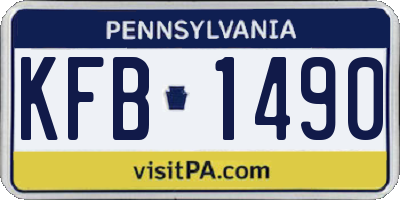 PA license plate KFB1490