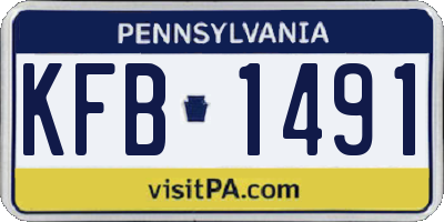 PA license plate KFB1491
