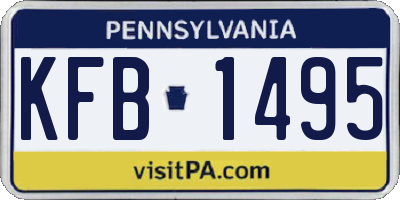PA license plate KFB1495
