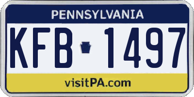 PA license plate KFB1497