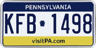 PA license plate KFB1498