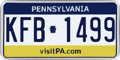 PA license plate KFB1499