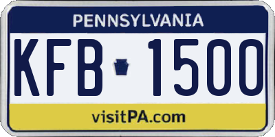 PA license plate KFB1500