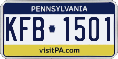 PA license plate KFB1501