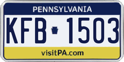 PA license plate KFB1503