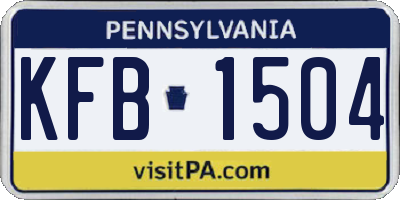 PA license plate KFB1504