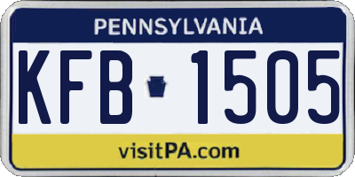 PA license plate KFB1505