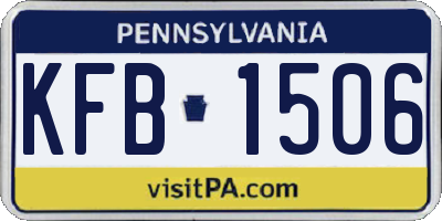 PA license plate KFB1506