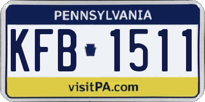 PA license plate KFB1511
