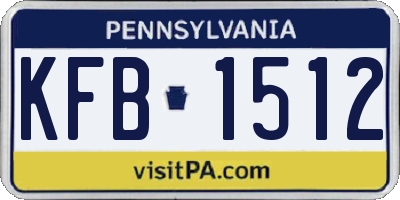 PA license plate KFB1512