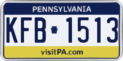 PA license plate KFB1513