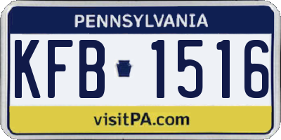 PA license plate KFB1516