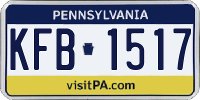 PA license plate KFB1517