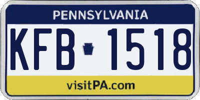 PA license plate KFB1518
