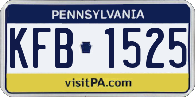 PA license plate KFB1525