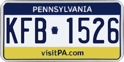 PA license plate KFB1526