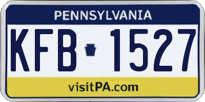 PA license plate KFB1527