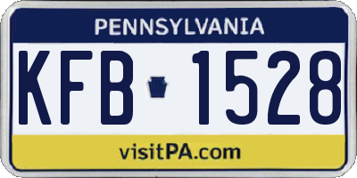 PA license plate KFB1528