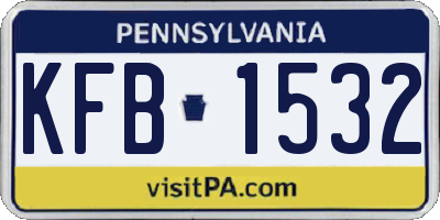 PA license plate KFB1532