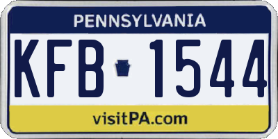 PA license plate KFB1544
