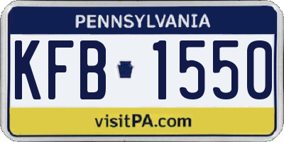 PA license plate KFB1550