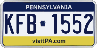 PA license plate KFB1552