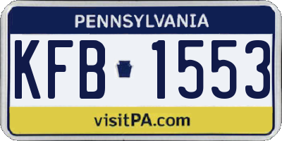 PA license plate KFB1553