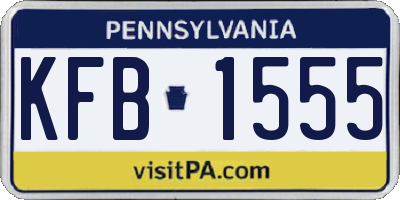 PA license plate KFB1555