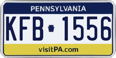 PA license plate KFB1556