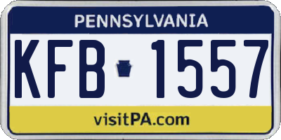 PA license plate KFB1557