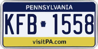 PA license plate KFB1558