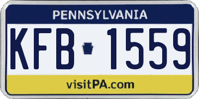 PA license plate KFB1559