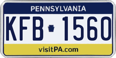 PA license plate KFB1560
