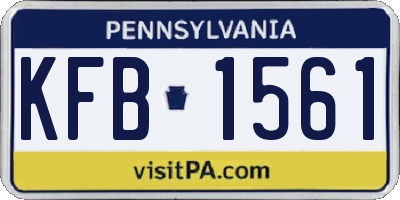 PA license plate KFB1561