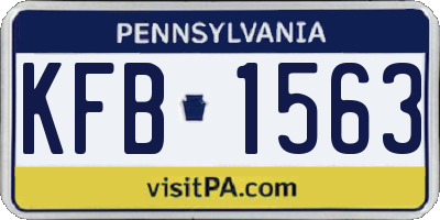 PA license plate KFB1563