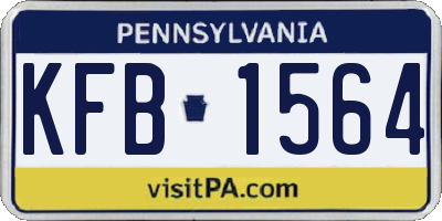 PA license plate KFB1564