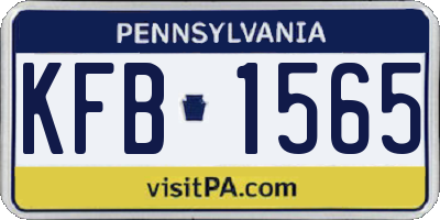 PA license plate KFB1565