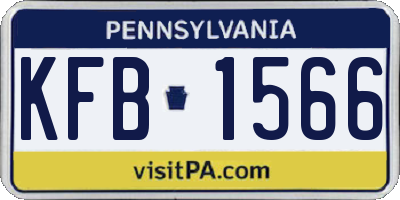 PA license plate KFB1566