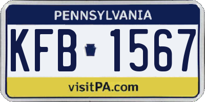 PA license plate KFB1567