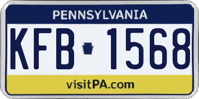 PA license plate KFB1568