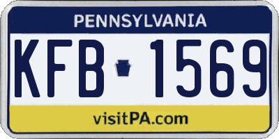 PA license plate KFB1569