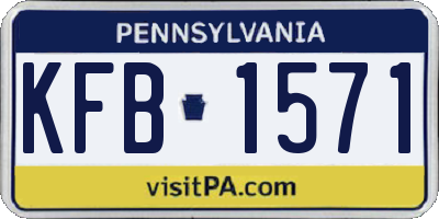 PA license plate KFB1571