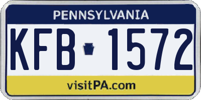 PA license plate KFB1572