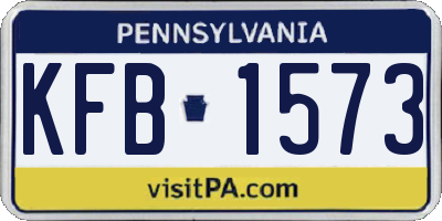 PA license plate KFB1573