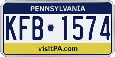 PA license plate KFB1574