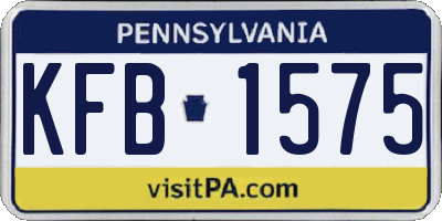 PA license plate KFB1575